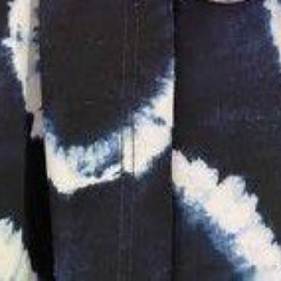 MICHAEL KORS Navy/White On/Off Shoulder Cotton Tie Dye Dress w/Belt  NWT $140 - Picture 12 of 12